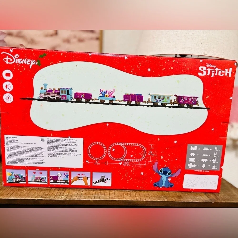 Disney Lilo & stitch Xmas train has sounds & lights NEW
